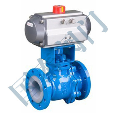 Q641F气动衬氟球阀_永嘉国泰阀门